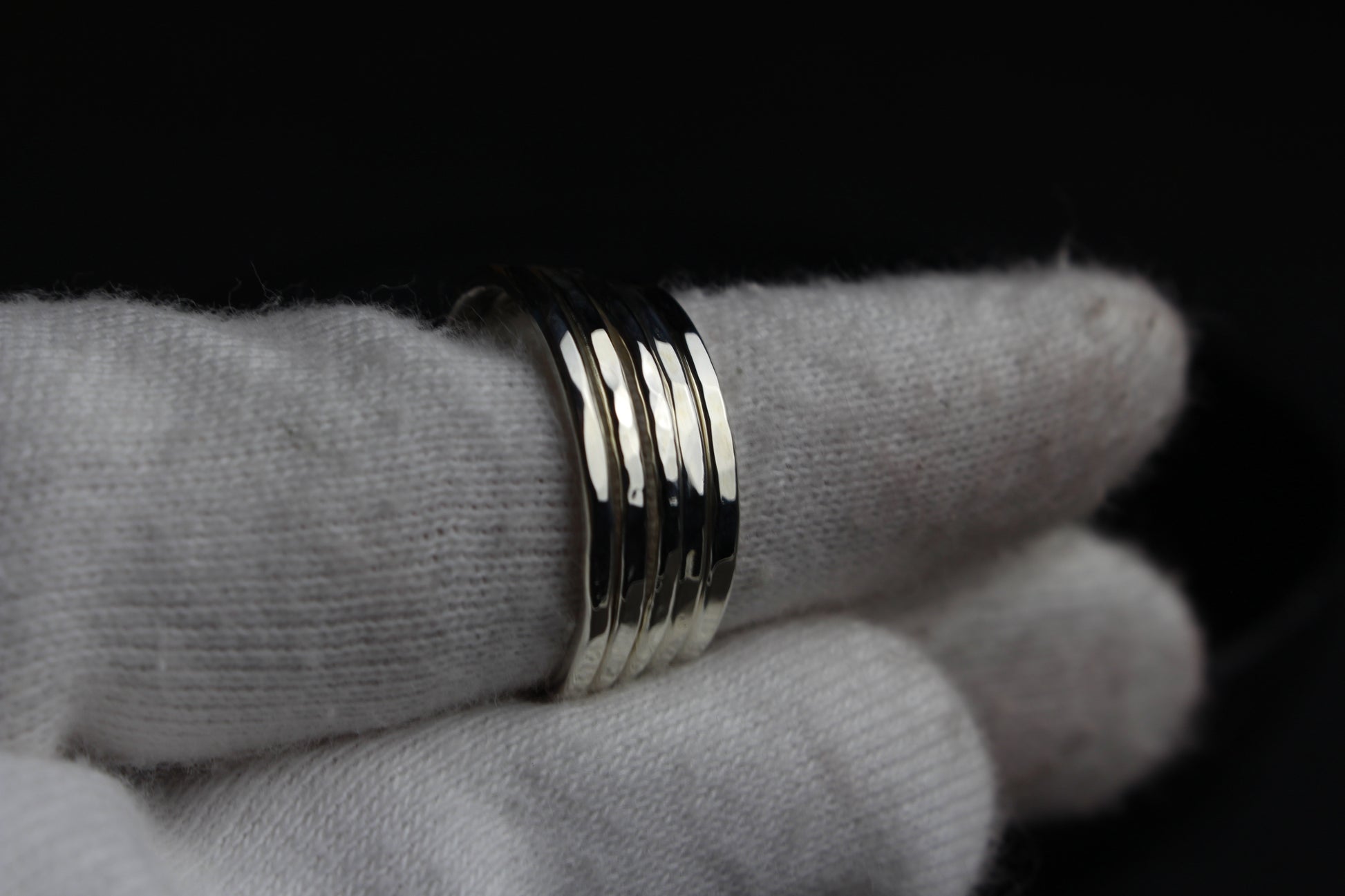 handmade silver textured rings