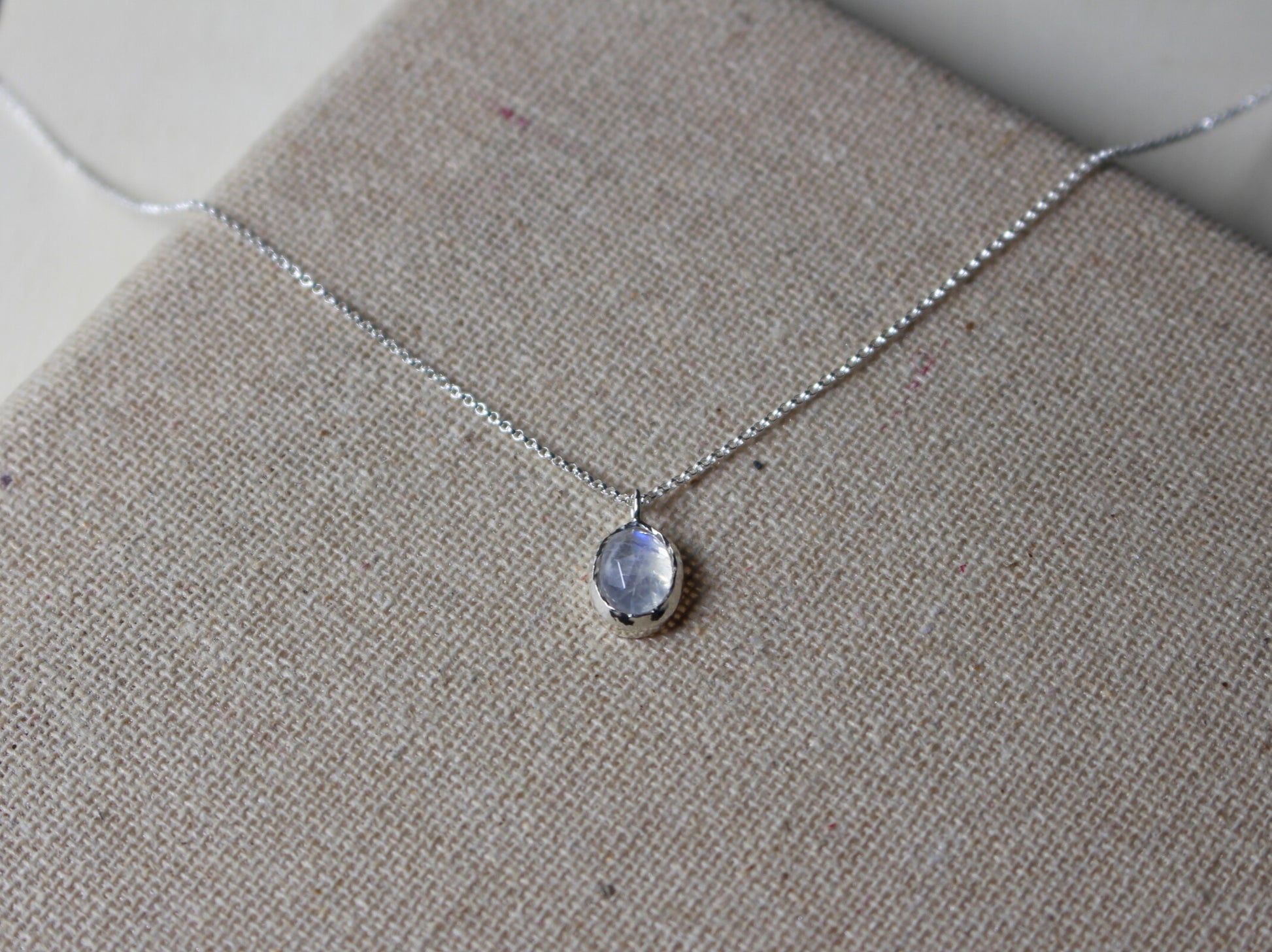 moonstone silver necklace