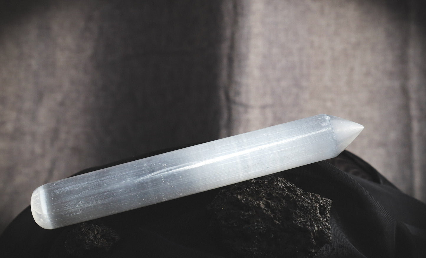 Reflective selenite wand.