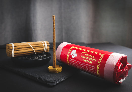 Tibetan amber resin incense sticks.