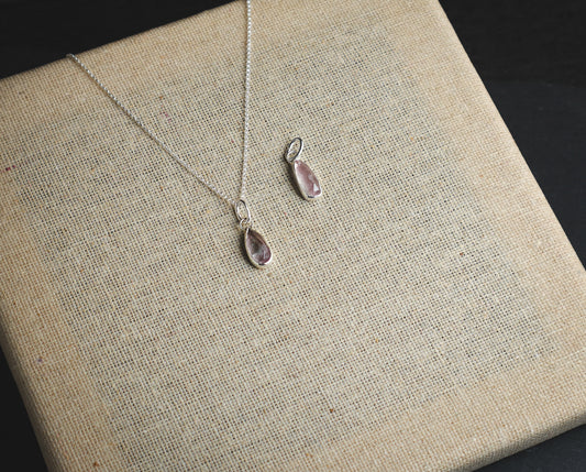 Rosy pink silver pendant
