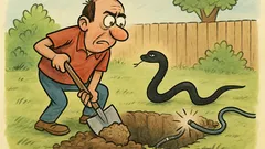 Vic: Kopal sem na vrtu, črna kača