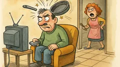 Vic: Sedel sem pred televizijo, žena vpraša...