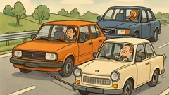 Vic: Pelje trabant po avtocesti...