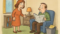 Vic: Žena išče knjigo, mož bere