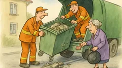 Vic: Smetarji praznijo kontejner, pribije gospa