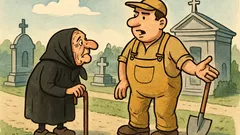 Vic: Gre stara Keka po pokopališču...